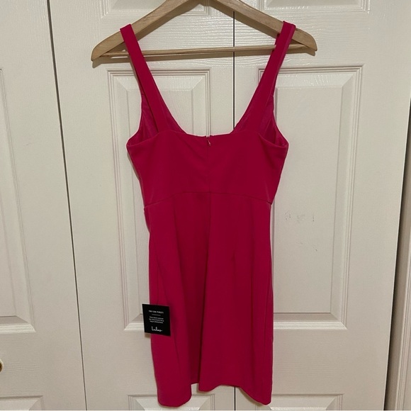 Lulus NWT Flirtatious Sensation Hot Pink Corset Bodycon Mini Dress Size Small - Picture 9 of 11
